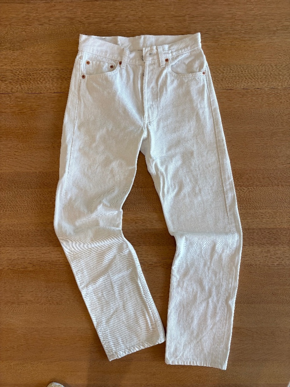 Vintage 90s 501 Levis White Denim Made in USA 27 x 29 (hemmed)